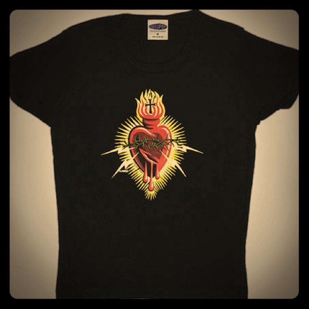 *SOLD* Almera Electric Heart Woman's Baby Doll Tee